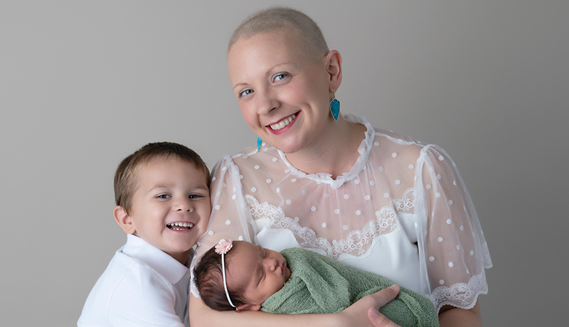 Dr. Christina Ortega, son, and newborn baby