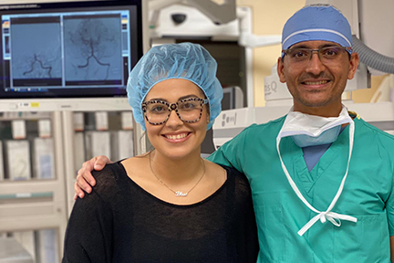 Noelia with Dr. Ashwin Mehta in OR. Her progress was so profound that today, most people cannot tell she ever had a stroke.